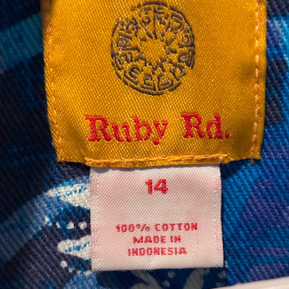 Ruby Rd. Blue and White Patterned Jacket - Picture 3 of 3